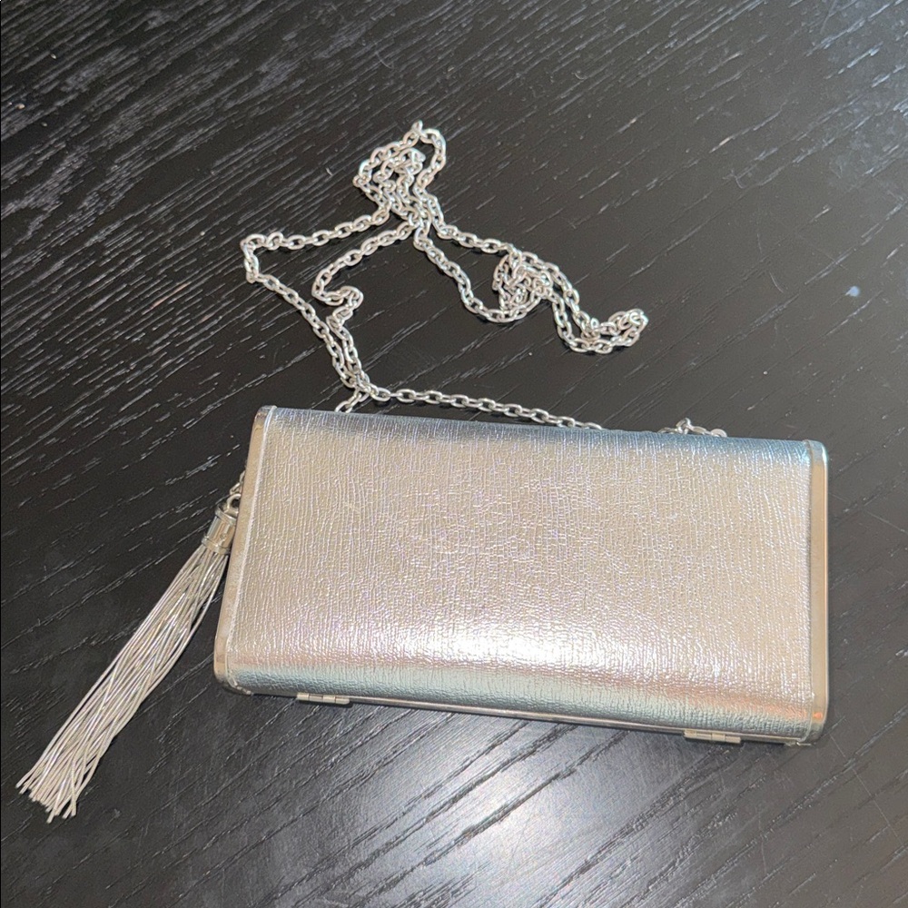 Kate Landry Shimmering Silver Evening Bag